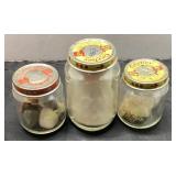 3 Gerber Baby Food Jars with Varied Contents