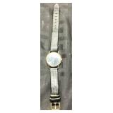 Sic Quartz Watch with Black Strap and Gold-Tone Ca