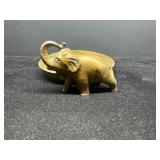 Circus Brass Elephant Bowl With Attached Figurine