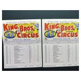 1960 King Bros 3 Ring Circus Route Cards, Nos. 4 a