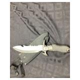 Stainless Steel Knife with Eagle Motif Handle and
