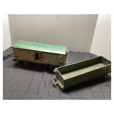 2 Vintage Tin Train Cars, Marked No. 514 and No. 5