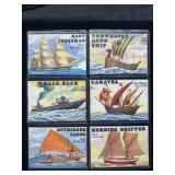 Six Vintage Ship-Themed Trading Cards with Histori