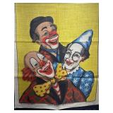 Pure Irish Linen Circus Clown Illustration Tea Tow