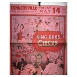 King Bros. Circus Poster, Connerville, May 14
