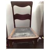Wooden Chair with Leather Seat, 38x16