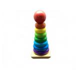 Wooden Rainbow Stacking Toy, 9 Inches Tall