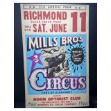1960 Mills Bros Circus Poster Richmond