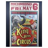King Bros. Circus Poster, 22x14 Inches