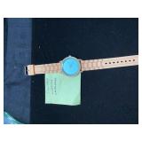Beige Silicone Analog Wristwatch, New Battery
