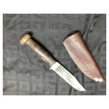 Fixed Blade Knife with Leather Sheath