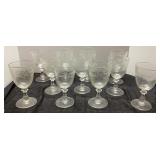 11 Etched Wheat & Berry Water Goblets