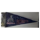 32ï¿½ Patriots Super Bowl XLIX Champs Pennant NOS