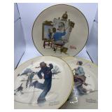 3 Norman Rockwell Collector Plates