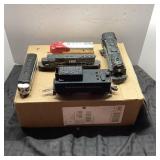 Model Train Engines, Cars, and Track Lot