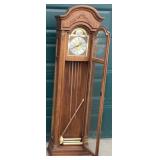 Tempus Fugit Sligh Grandfather Clock Wood Brass