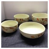 Hall's Superior Autumn Leaf Mixing Bowl Set (4)