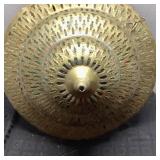 Vintage Brass Stained Glass Lamp Shade 17'