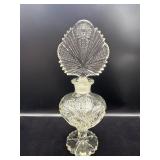 Pressed Glass Perfume Bottle With Fan Stopper