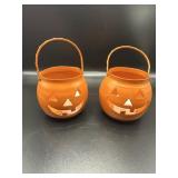Metal Jack-O'-Lantern Candle Holders