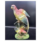 Ceramic Bird Figurine Pair on Stump, 11.5 Inches