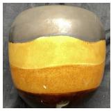 Vietnam Ceramic Vase Brown Yellow Gray Stripes