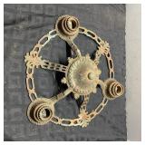 Vintage Metal 3-Arm Light Fixture, 14 Inches Wide
