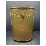 Ransburg Hand-Decorated Metal Wastebasket