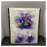 Peyton Manning Signed Colts Print 16x20 Framed