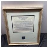 Framed Italian Silver Denaro Coin w/ COA