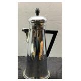 Chrome Coffee Pot with Black Handle, 12 Inches