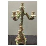 Porcelain Cherub Floral Candelabra, 17 Inches Tall