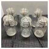6 Clear Glass Ball Jars With Lids