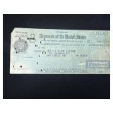 1954 U.S. Treasury Tax Refund Check $0.02
