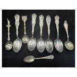 Sterling Silver Souvenir Spoons Lot