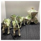 Ceramic Horse-Drawn Coach with Removable Lid