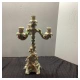 Porcelain Cherub Candelabra, 17 Inches Tall