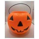 Orange Plastic Pumpkin Halloween Bucket Pail