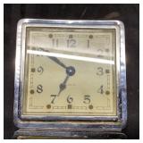 Waltham Travel Clock in Green Leather Case