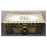 Wooden Box With Decorative Inlaid Bone