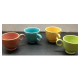 4 Colorful Ceramic Cups 2.5 Inches Tall