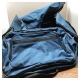 Two Blue Nylon Duffel Bags with Handles, Zippers