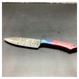 Damascus Blade Knife with Resin Handle, 9 Inch