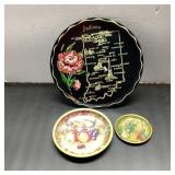 3 Decorative Tin Trays Indiana Daher