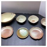 Frankoma Pottery Mixed Tableware Set, 7 Pieces