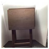 Wooden Vintage TV Trays With Stand