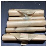 5 Vintage Player Piano Rolls, Mixed Titles