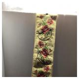 Floral Needlepoint Fabric Runner, Yellow Ground