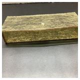Rectangular Resin Decorative Box with Gold Accents