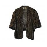 Vintage Persian Black Lamb Fur Stole/Cape